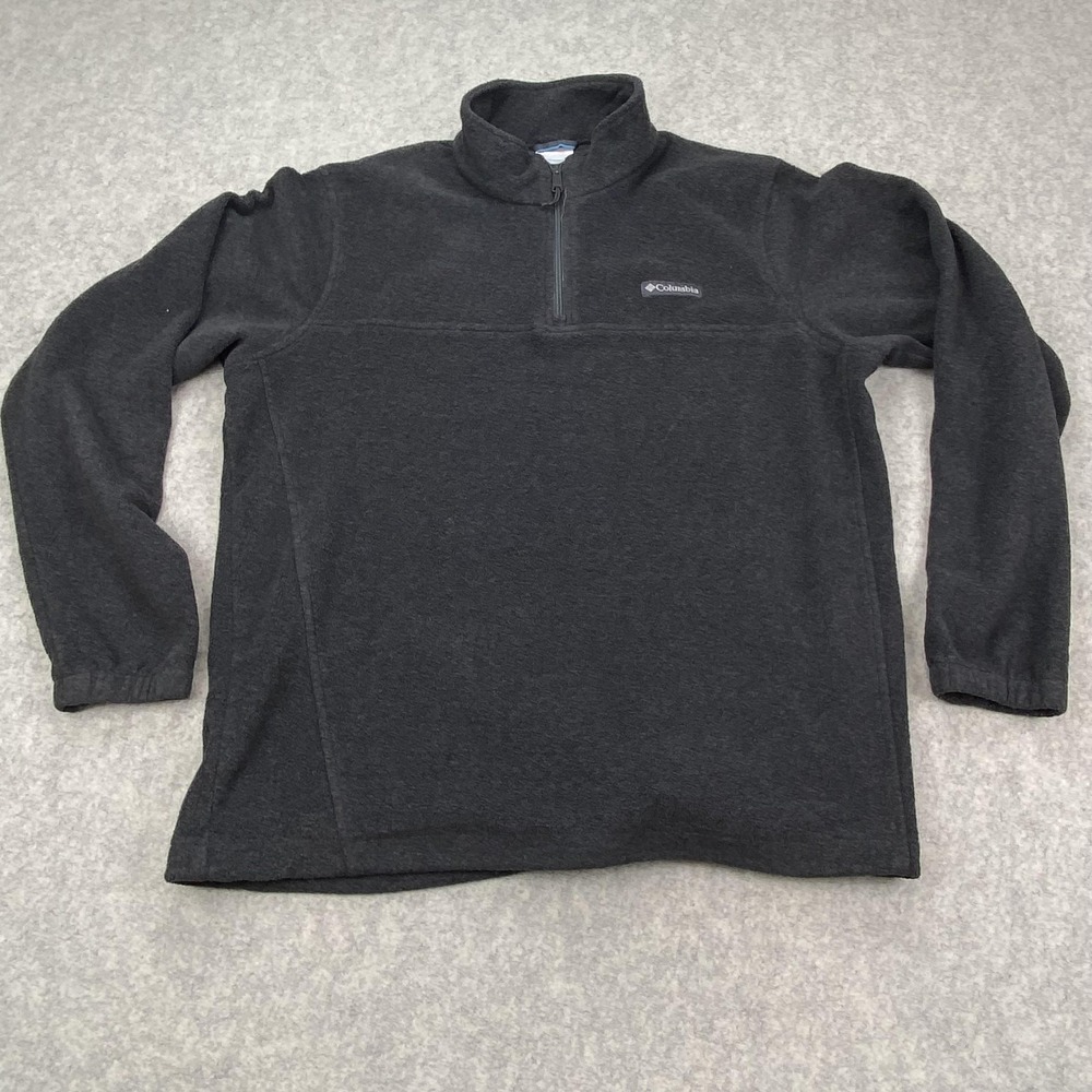 Columbia Mens XL Gray 1/4 Zip Fleece Pullover Mock Neck Sweatshirt AM1528